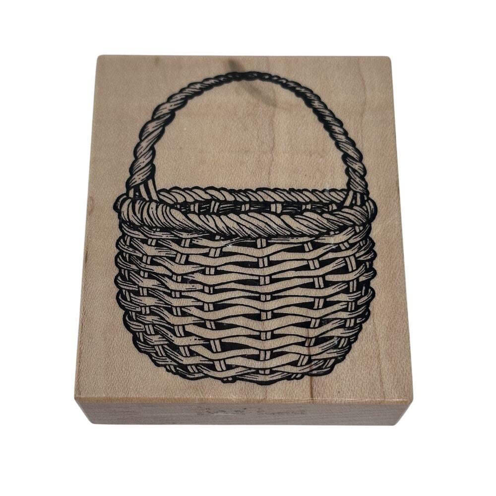 PSX Rubber Stamp 1994 G-1373 Wicker Easter Country Basket
